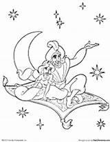 Aladdin Coloring Pages Jasmine Carpet Magic Activities Ride Activity Bonus Earlymoments Disney sketch template