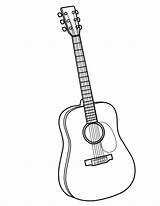 Guitar Cartoon Library Clipart Instrument Musical Draw Five sketch template