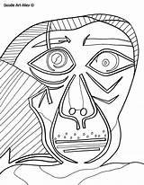 Picasso Pablo Colouring Kandinsky Picasso1 Doodle Mediafire Zentangle Cubismo Famosos Cubism sketch template