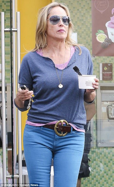 Sharon Stone Shows Off Her Slim Pins In Skinny Blue Jeans