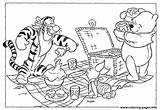 Picnic Coloring Pages Pooh Friends Having Printable Color sketch template
