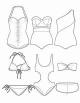 Swimsuits Technische sketch template