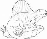 Dimetrodon Dinosaurio sketch template