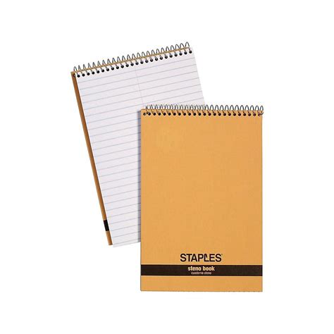 staples recycled steno pads    gregg ruled white  shpad  pds