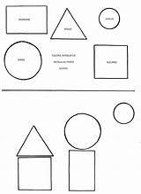Forme Geometriche Paesaggi Piane Maestra Ritagliare Scuola sketch template