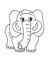 Coloring Elephant Pages Cute Kids Baby Big Eyes Drawing Kid Animals Printable Piggie Gerald Indian Cartoon Color Colouring Getdrawings Clipart sketch template