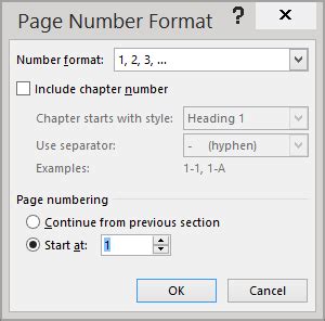 add  page numbers  number formats   sections word
