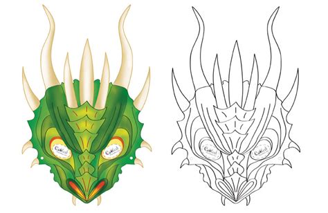 printable dragon mask coolest  printables