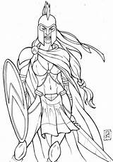 Spartan Coloring Girl Pages Army Deviantart Hero sketch template