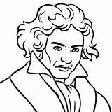 Beethoven Coloring Ludwig Composers Composer Tocolor sketch template