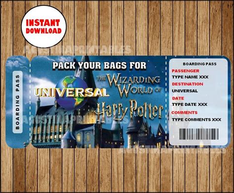 surprise universal trip ticket vacation  boarding etsy   universal studios
