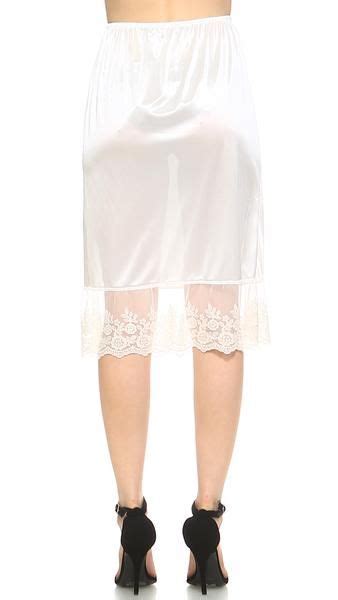 Long Single Lace Satin Underskirt Skirt Extender Half Slip For