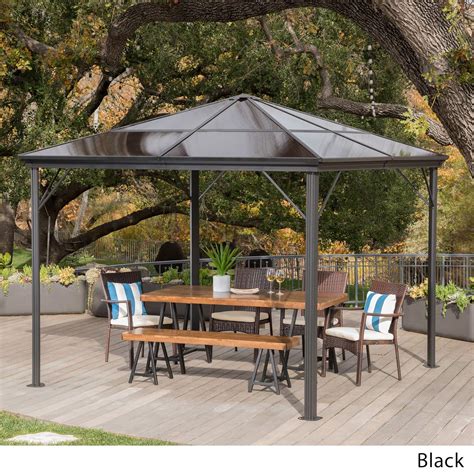 hard top gazebo aluminum pergola metal large outdoor canopy
