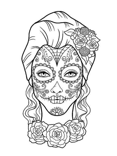 sugar skull skull coloring pages coloring books coloring pages
