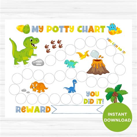 potty training chart printable boy dinosaur star char vrogueco