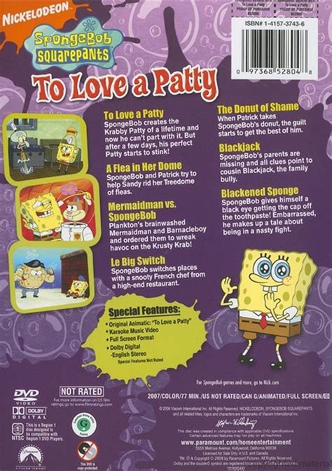 spongebob squarepants to love a patty dvd 2008 dvd empire