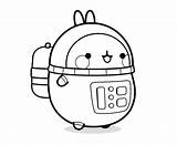 Molang Coloring Astronaut Piu Pages sketch template