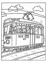 Tram Vervoer Trams Tekeningen Abstracte sketch template