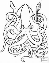Squid Colossal Animal sketch template