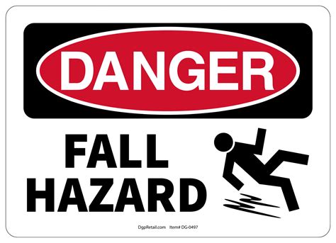 osha danger safety sign fall hazard walmartcom walmartcom