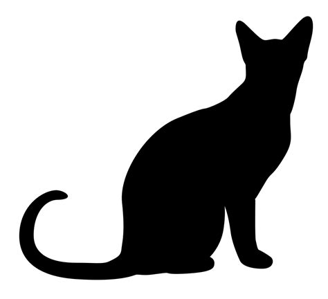 Onlinelabels Clip Art Sitting Cat Silhouette