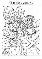 Coloring Thumbelina Book Template sketch template