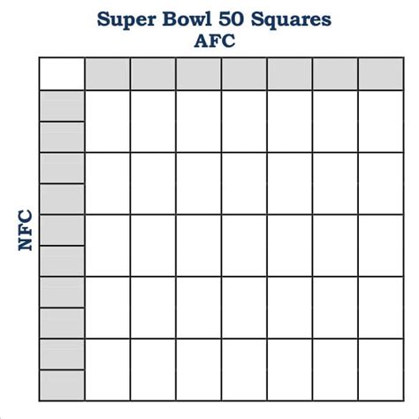 super bowl squares template  premium templates