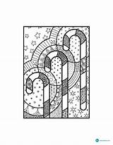 Christmas Zendoodle Coloring Pages Cane Candy Recommended sketch template