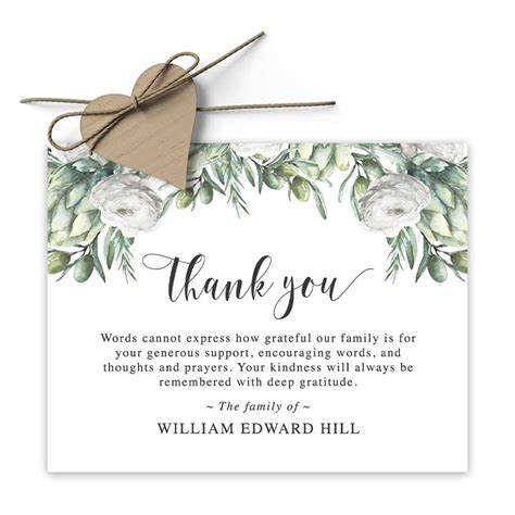 card funeral template printable  customized wording