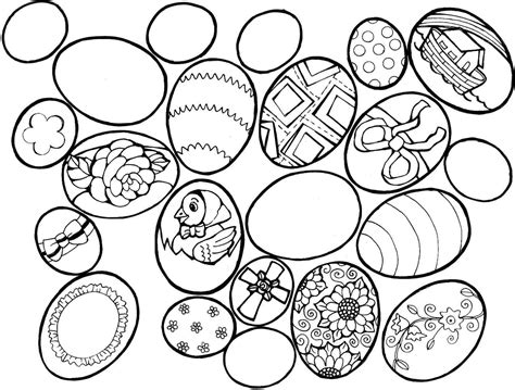 happy easter eggs printable coloring pages  adults preschool
