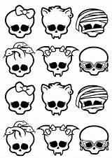 Monster High Coloring Pages Skull Symbols Getcolorings Print Printable sketch template