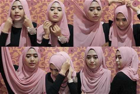 tutorial hijab memakai jilbab pashmina ala natasha farani