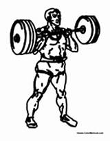 Weightlifting Lifting Weights Coloring Man sketch template