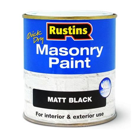 rustins quick dry masonry paint black ml