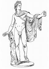 Apollo God Coloring Greek Pages Edupics Large sketch template