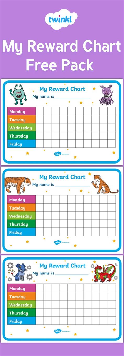 printable  reward chart reward chart reward chart kids