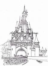 Castle Drawing Disney Sleeping Beauty Pages Coloring Deviantart Disneyland Paris sketch template