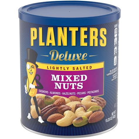 planters deluxe lightly salted mixed nuts  cashews almonds