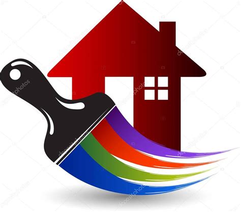 logotipos empresas de pintura logo de reparacion pintura hogar vector de stock