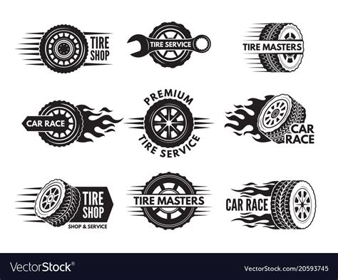 race logos  pictures   cars wheels vector image