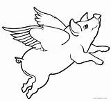Pig Coloring Pages Flying Printable Color Cute Pigs Getcolorings Print sketch template