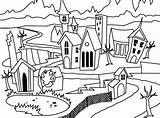Village Coloring Town Halloween Pages Printable Designlooter Haunted Creepy Sheet Houses Looks 25kb 295px Hersheys sketch template