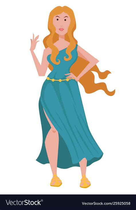 Aphrodite Ancient Greek Goddess Isolated Female Vector Image
