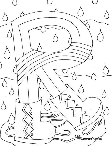 alphabet coloring page  doodleart alley lots  fun coloring pages