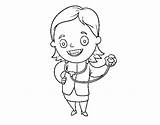 Stethoscope Doctor Female Coloring Nurse Boy Coloringcrew Measuring Height Little Template sketch template