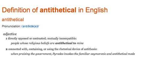 antithetical definition  antithetical  oxford dictionary british