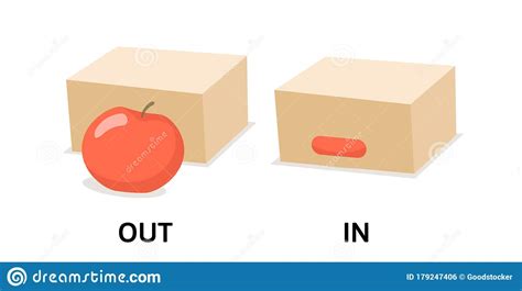 words    opposites flashcard  cartoon objects  prepositions explanation