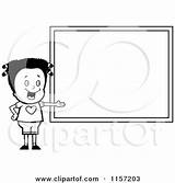 Girl School Presenting Clipart Chalkboard Blank Cartoon Cory Thoman Chalk Outlined Coloring Board Vector Abcs Smart 2021 sketch template