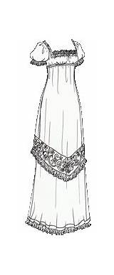 Regency Coloring Gown Liana Paper Dolls sketch template