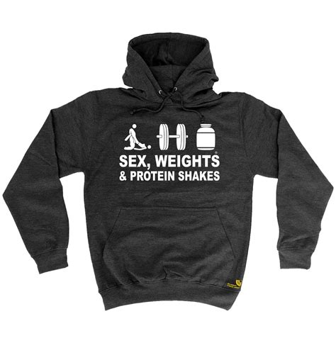 Sex Weights And Protein Shakes D3 Hoodie Sex Weights